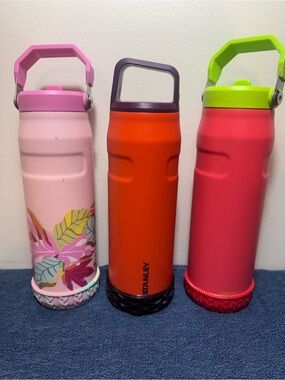Lot of 3 Stanley IceFlow Aerolight Flip Straw Water Bottles free boots Sorbet